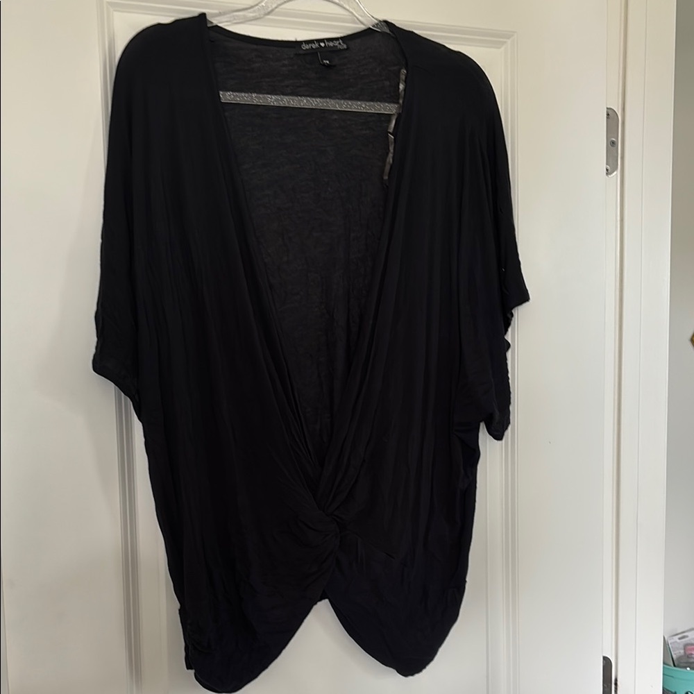 Derek Heart Black Drape Blouse